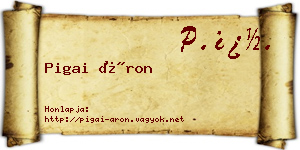 Pigai Áron névjegykártya